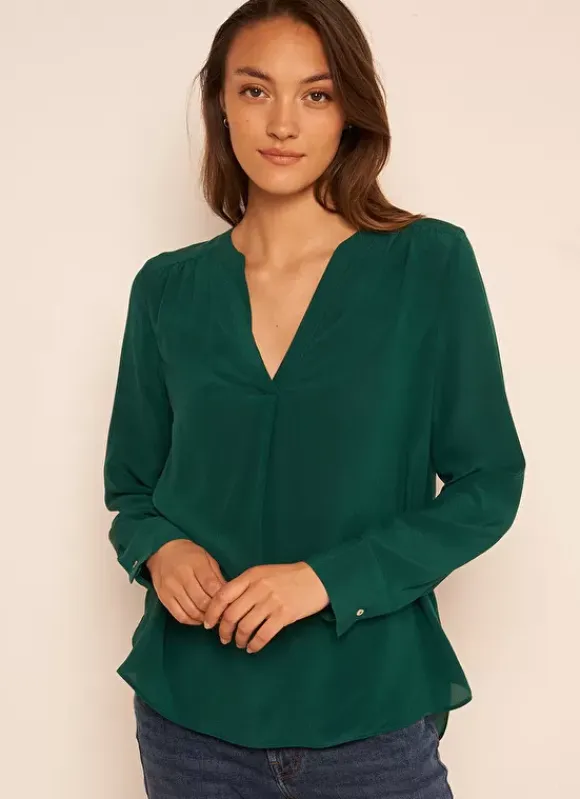 Blouse En 100% Soie Bouteille Tyrah Sud Express