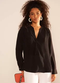 Blouse En 100% Soie Noir Tyrah Sud Express