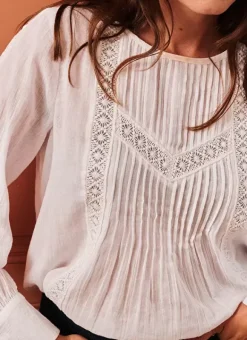 Blouse Gaze De Coton Blanc Tasmine Sud Express
