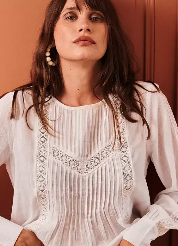 Blouse Gaze De Coton Blanc Tasmine Sud Express