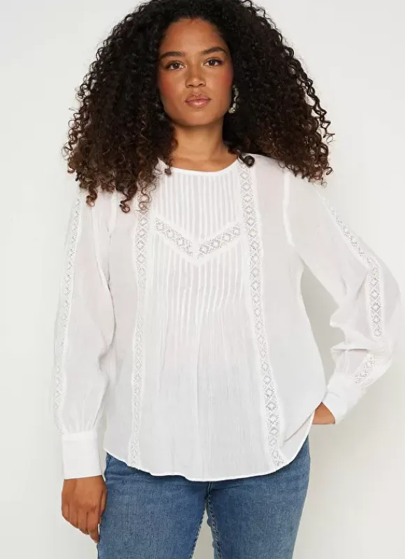 Blouse Gaze De Coton Blanc Tasmine Sud Express