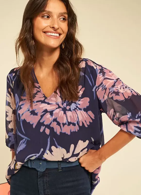 Blouse Imprimee Violet Tomary Sud Express