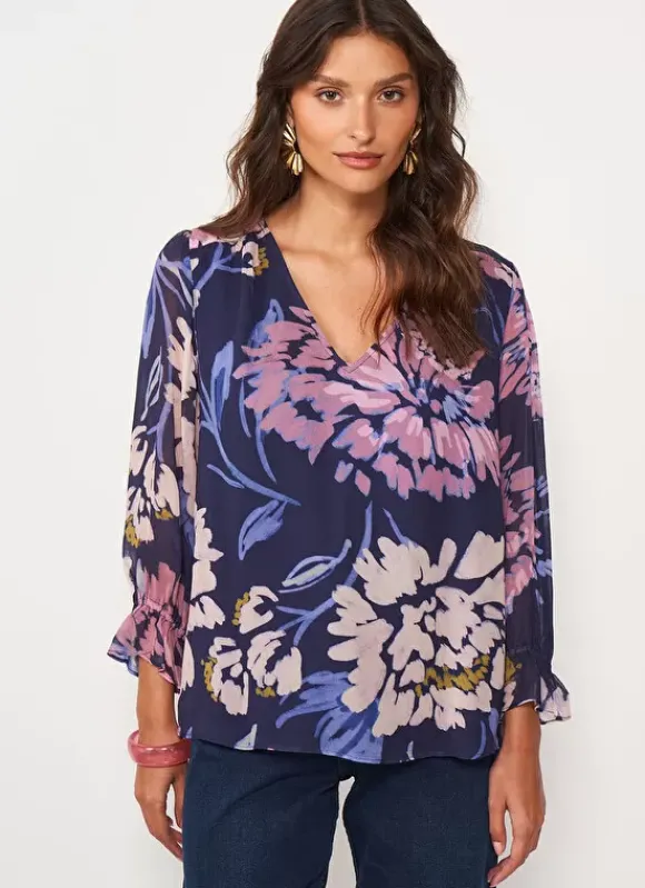Blouse Imprimee Violet Tomary Sud Express