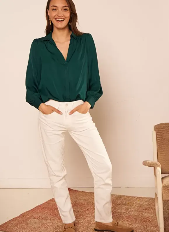 Blouse Satine A Col Tunisien Bouteille Teddy Sud Express