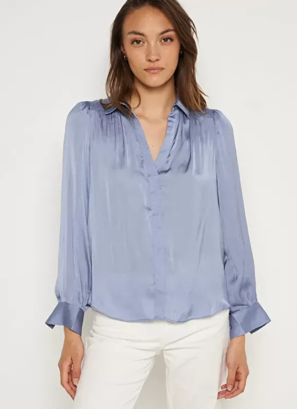 Blouse Satine Col Tunisien Neptune Teddy Sud Express