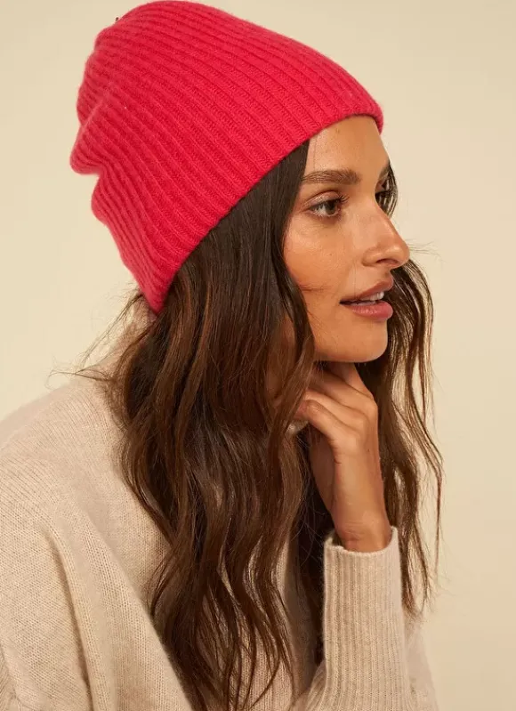 Bonnet 100% Cachemire Framboise Bibou Sud Express