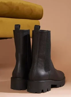 Bottines Chelsea En Cuir Noir Ivy Sud Express