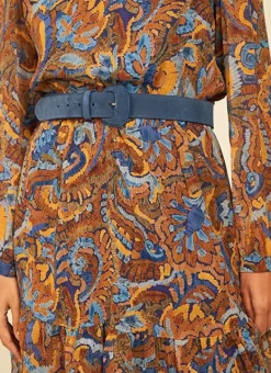 Ceinture En Croute De Cuir Indigo Celinda Sud Express