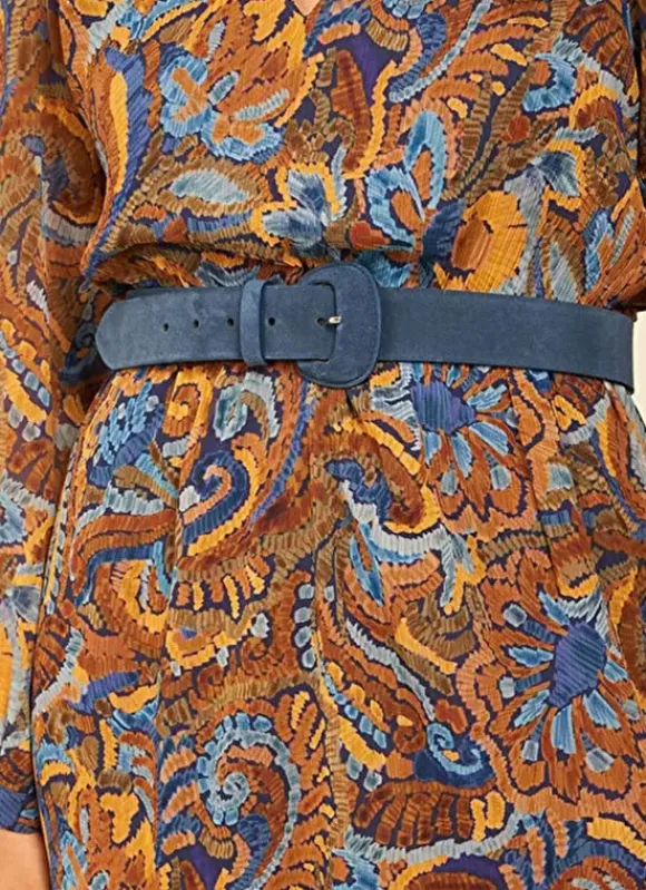 Ceinture En Croute De Cuir Indigo Celinda Sud Express