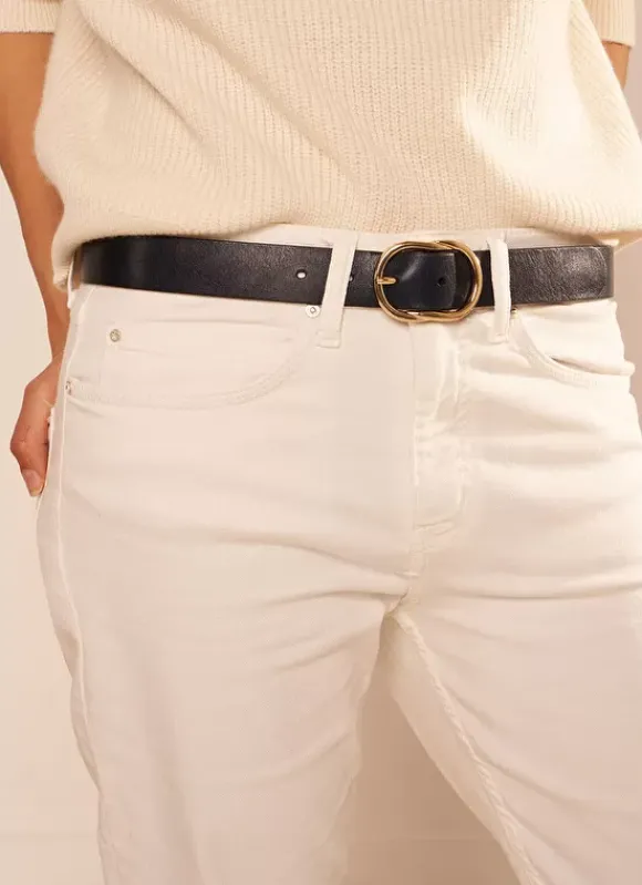 Ceinture En Cuir, Boucle Ovale Marine Calie Sud Express