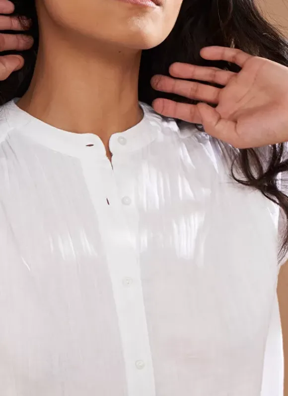 Chemise A Col Rond Blanc Cameline Sud Express