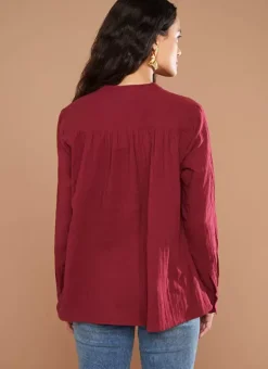 Chemise A Col Rond Bordeaux Cameline Sud Express