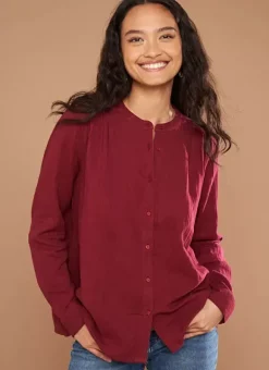 Chemise A Col Rond Bordeaux Cameline Sud Express