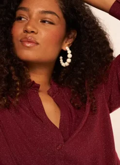 Chemise A Col Tunisien Bordeaux Cariba Sud Express