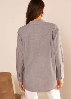 Chemise Ample En Popeline De Coton Gris Cascada Sud Express