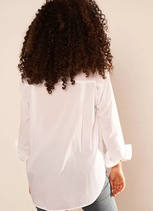Chemise Ample En Popeline De Coton Blanc Cascade Sud Express