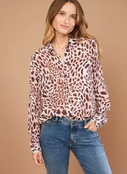 Chemise Cintree Leopard A Manches Longue... Poudre Caeva Sud Express