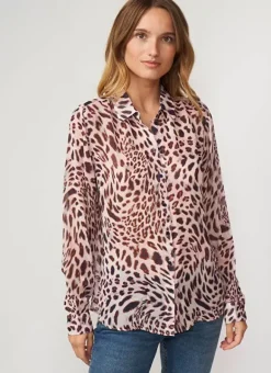 Chemise Cintree Leopard A Manches Longue... Poudre Caeva Sud Express