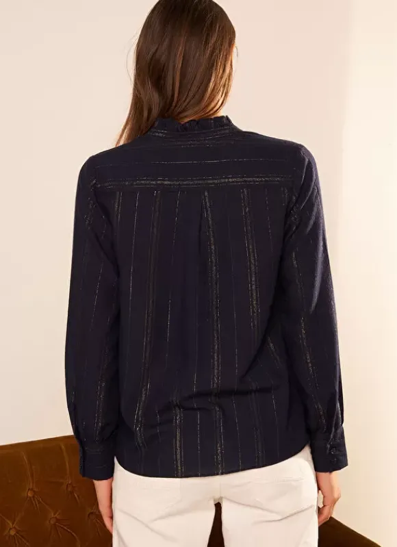Chemise Details Fils Dores Marine Calika Sud Express