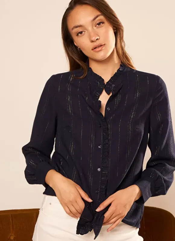 Chemise Details Fils Dores Marine Calika Sud Express