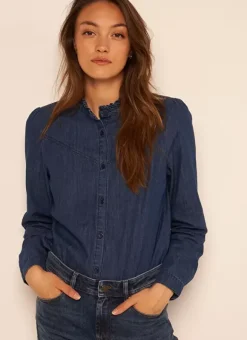 Chemise En Jean A Manches Longues Dark Stone Castellenia Sud Express