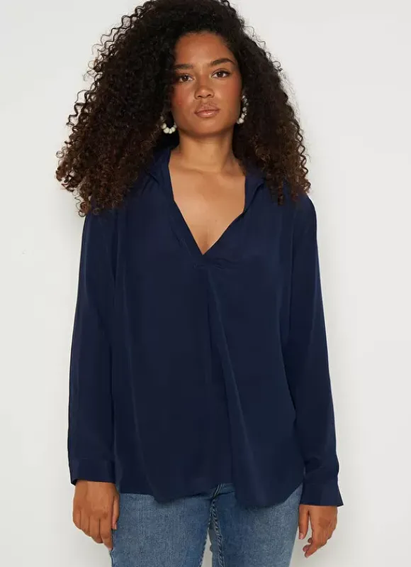 Chemise En Soie Bleu Tibla Sud Express