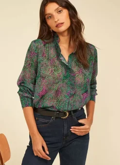 Chemise Imprimee A Manches Longues Vert Cowie Sud Express