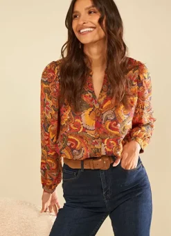 Chemise Imprimee Brique Cagathe Sud Express