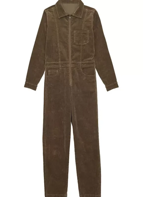 Combi Pantalon En Velours Cotele A Manches Longues Kaki Clairy Sud Express