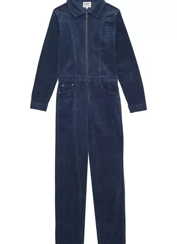 Combi Pantalon En Velours Cotele A Manches Longues Indigo Clairy Sud Express