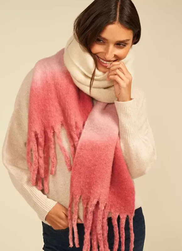 Echarpe Effet Tie And Dye Framboise Edona Sud Express