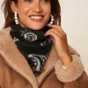 Foulard Carre En Laine Et Soie Noir Epic Sud Express