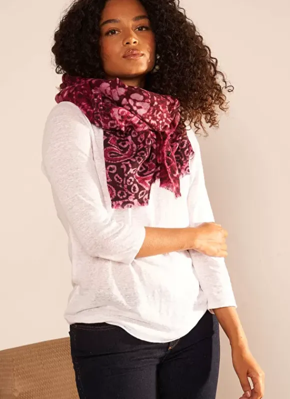 Foulard Imprime Framboise Edel Sud Express
