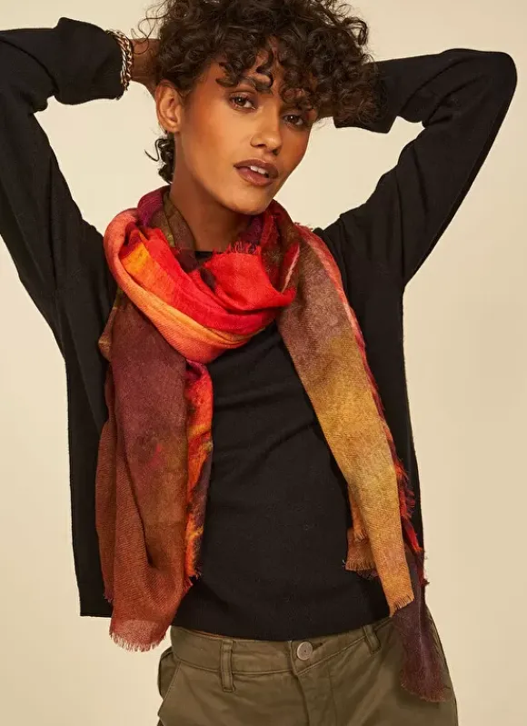 Foulard Imprime Framboise Elvin Sud Express