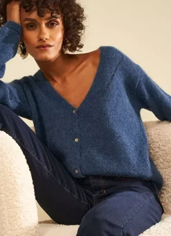 Gilet Col V A Cotes Indigo Gattyca Sud Express