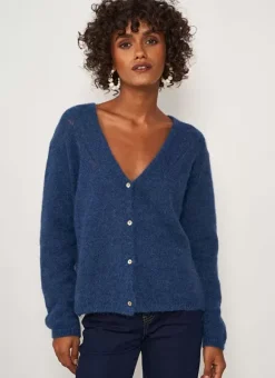 Gilet Col V A Cotes Indigo Gattyca Sud Express