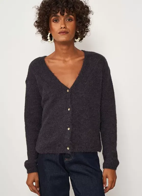 Gilet Col V A Cotes Plomb Gattycax Sud Express