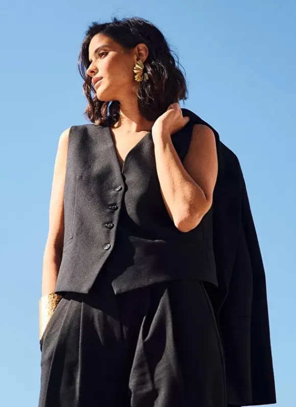 Gilet De Costume Noir Gilota Sud Express
