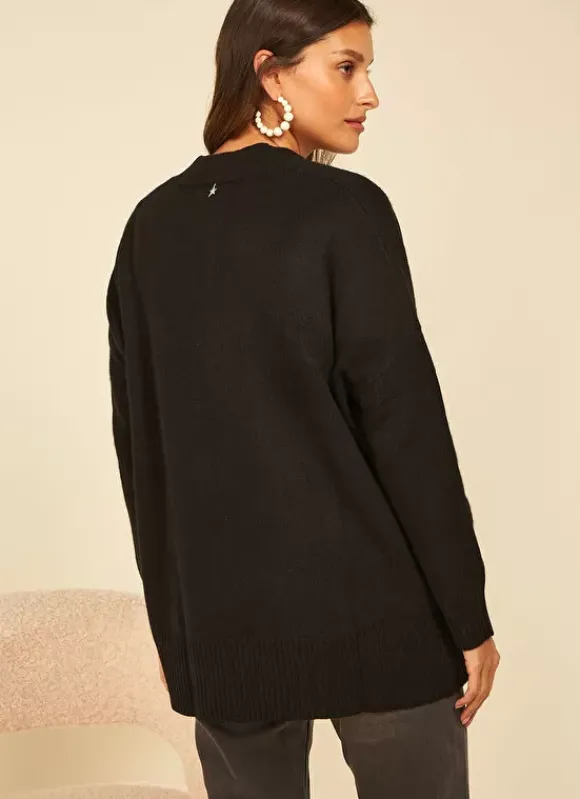 Gilet Mi-Long Ouvert Avec Poches Plaquees Noir Geric Sud Express