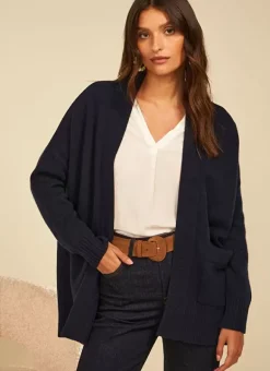 Gilet Mi-Long Ouvert Avec Poches Plaquees Marine Geric Sud Express