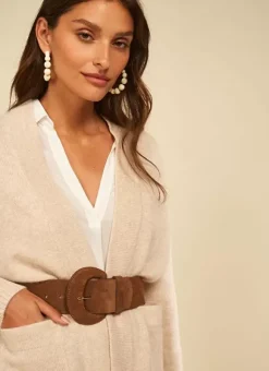 Gilet Mi-Long Ouvert Avec Poches Plaquees Beige Chine Geric Sud Express