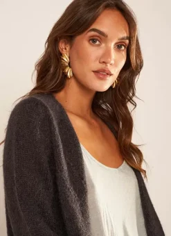 Gilet Ouvert Mi-Long Avec Poches Plomb Grangeyx Sud Express