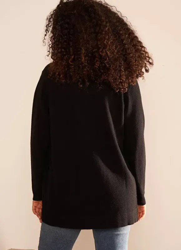 Gilet Ouvert Mi-Long Noir Gladia Sud Express