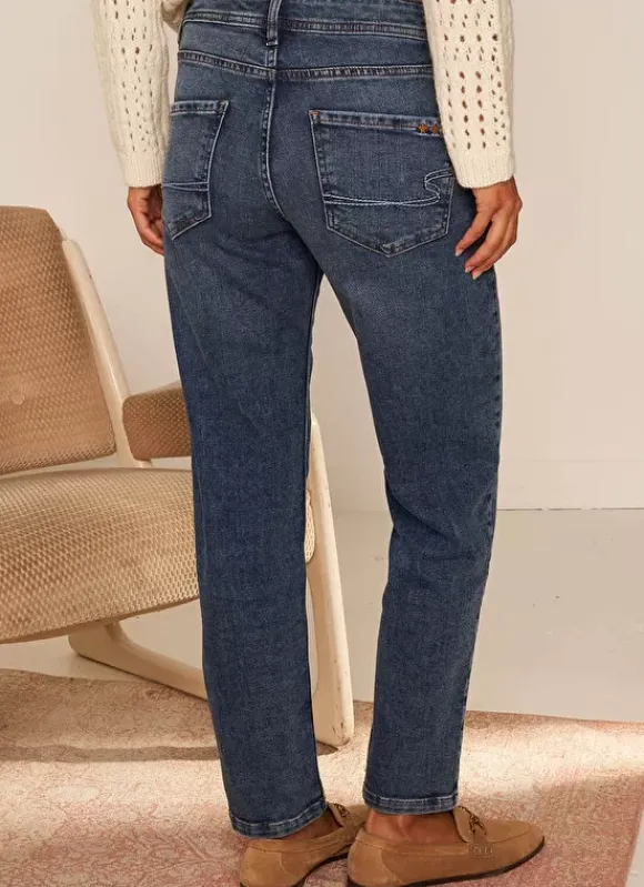 Jean Boyfriend A Cinq Poches Medium Dark Sto Ben Sud Express