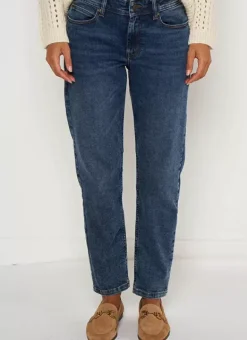 Jean Boyfriend A Cinq Poches Medium Dark Sto Ben Sud Express