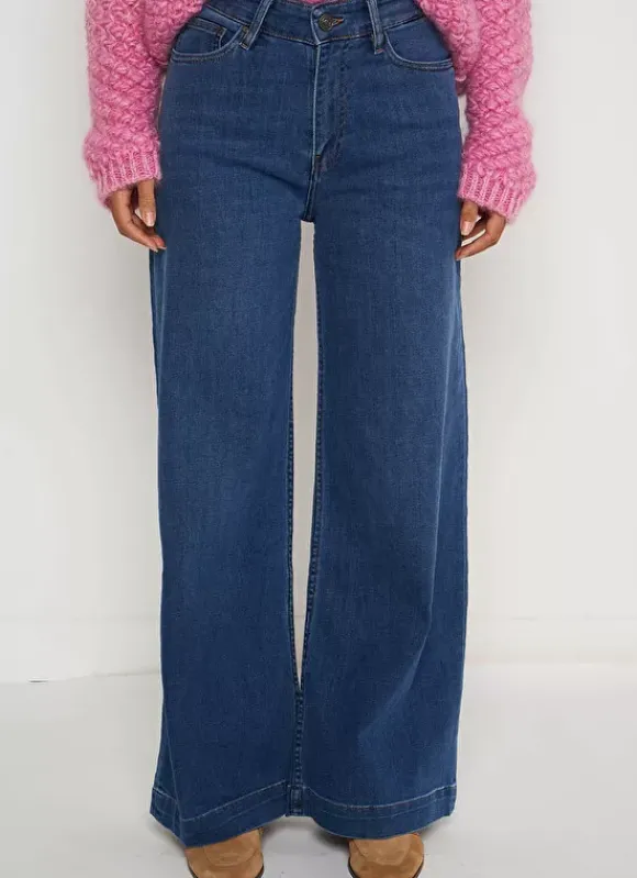 Jean Flare A Taille Haute Medium Stone Lyla Sud Express