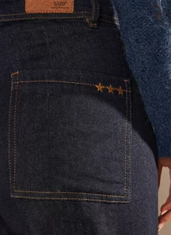 Jean Large, Taille Haute Sans Coutures Sur Les Cotes Brut Clara Sud Express