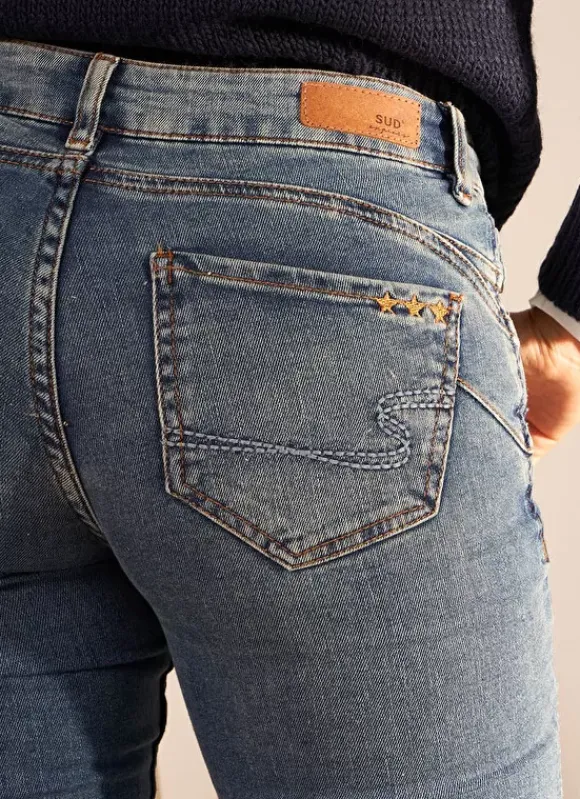 Jean Slim A Cinq Poches Medium Stone Stella Sud Express