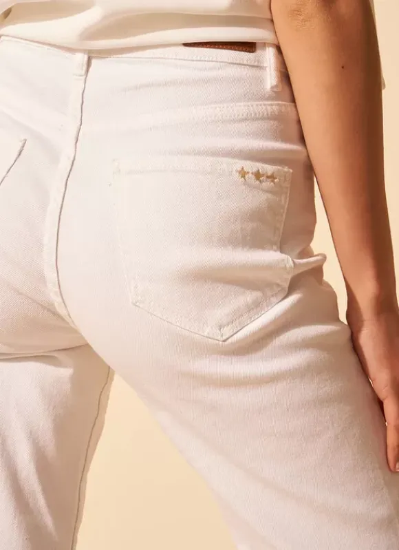 Jean Taille Haute Cinq Poches Ecru Debby Sud Express