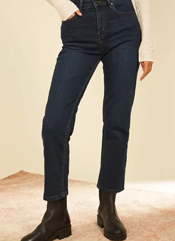 Jean Taille Haute Cinq Poches Dark Stone Debby Sud Express